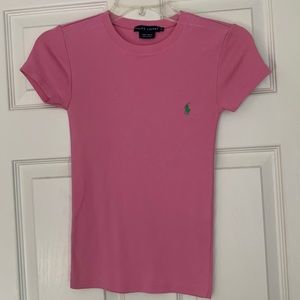 Ralph Lauren pink shirt sleeve T shirt